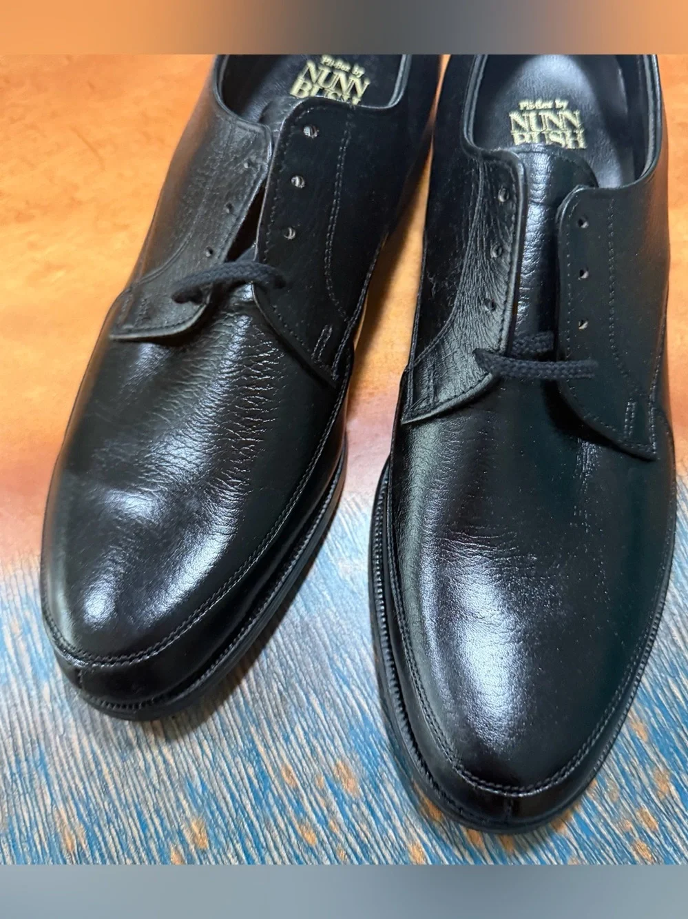 Vintage Deadstock Nunn Bush Classic Black Dress Shoes size 9 NIB